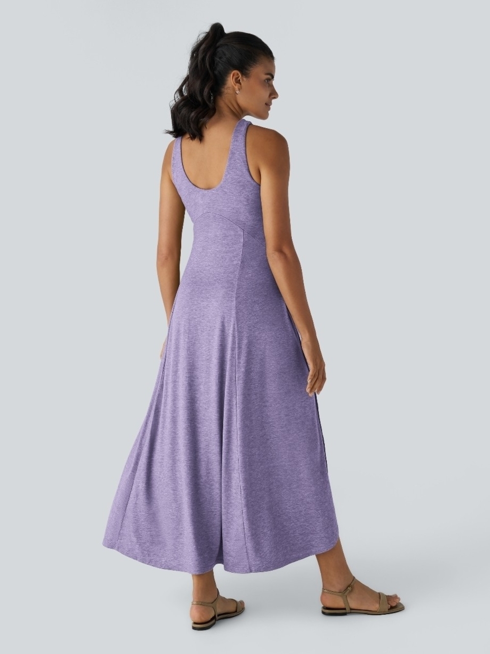NWT Halara U-Neck Flowy Maxi Tank Dress Purple Plus Size 2X - Picture 2 of 6